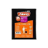 ฮีโร่ HERO ถุงขยะหูรูด ขนาด 18X20 นิ้ว สีดำ แพ็ค 30 ใบ