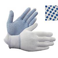PK10 PU GLOVES WITH DOTS S BLU