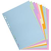 Exacompta Forever 100 Recycled Dividers A4 10 Part Assorted Pastel Colours