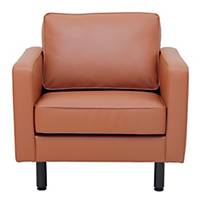 SIMMATIK L-SF-SAND-1 Leather Sofa 1 Seat Brown
