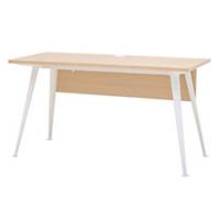 SIMMATIK โต๊ะทำงานไม้ขาเหล็ก L-OV140 สีโอ๊ค/ขาว