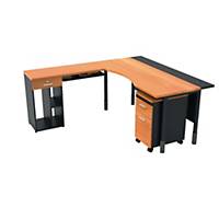 ITOKI โต๊ะผู้บริหารไม้ TRITON ซ้าย สีเชอรี่/ดำ