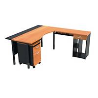 ITOKI โต๊ะผู้บริหารไม้ TRITON ขวา สีเชอรี่/ดำ