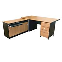 ITOKI EXC Desk Office Table Set Cherry/Black Left