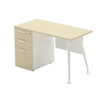 WORKSCAPE ABBIE 7DL-1260 Office Desk Form 7 Maple/White