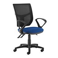 Altino High Back Mesh Chair With Fixed Arms Blue - Delivery Only - Excludes NI