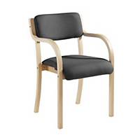 Conference Chair With Arm Rests WoodFramed CharcoalDel Only Excl NI