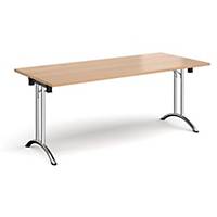 Rectangular Folding Leg Table 1800x800mm Beech - Delivery Only - Excludes NI