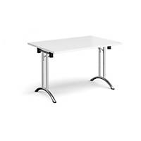 Rectangular Folding Leg Table 1200x800mm White - Del & Ins - Excludes NI