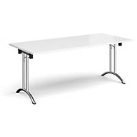 Rectangular Folding Leg Table 1800x800mm White - Del & Ins - Excludes NI