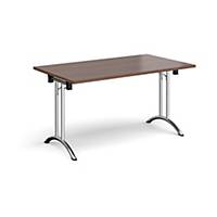 Rectangular Folding Leg Table 1400x800mm Walnut - Delivery Only