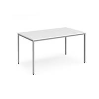 Rectangular Flexi Table 1400x800mm White/Silver - Del & Ins - Excludes NI