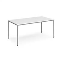 Rectangular Flexi Table 1600x800mm White/Silver - Delivery Only - Excludes NI