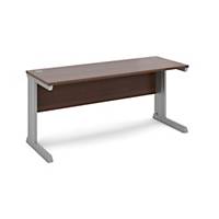 Vivo Straight Desk 1600x600mm Walnut/Silver - Del & Ins