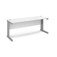 Vivo Straight Desk 1800x600mm White/Silver - Delivery Only