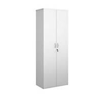 Universal Double Door Cupboard 5-Shelf 2140Hmm White - Del & Ins - Excludes NI