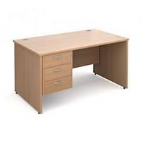 Maestro 25PL Straight Desk With 3Drawer Pedestal 1400mm BeechDel Only Excl NI