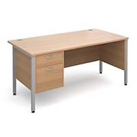 Maestro 25SL Straight Desk With 2Drawer Pedestal 1600mm BeechDel Only Excl NI