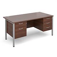 Maestro 25SL Straight Desk With 2&3-Drawer Pedestal 1600mm Walnut -Delivery Only