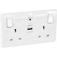 Nexus Power Socket & Wifi Extender With USB Double-Switched 13A White