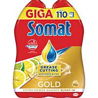 Somat Gold Geschirrspülmittel für Spülmaschine, Zitrone/Limette, 2 x 990 ml