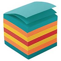 Lyreco kubus memoblaadjes, niet klevend, regenboog kleuren, 90 x 90 mm, per stuk