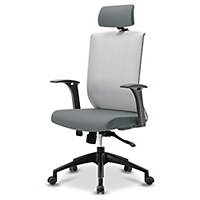 FIRST S-2 MESH TASK CHAIR T-ARMREST GRY