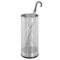 Durable Metal Umbrella Stand with Airflow Perforation - 28.5 Litre - Silver