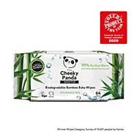 Cheeky Panda Baby Wipes Biodegradable  - Pack Of 64
