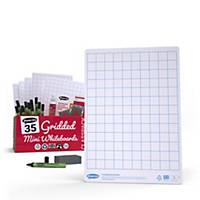 Show-me A4 Gridded Drywipe Boards, Class Pack