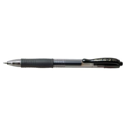 Pilot G2 07 retractable gel rollerball pens black ink colour (G207 medium  0.7mm tip) - box of 12 pens