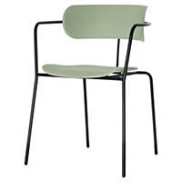 Chaise Paperflow Bistro - 4 pieds acier - vert/noir - lot de 4