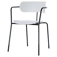 Chaise Paperflow Bistro - 4 pieds acier - blanc/noir - lot de 4