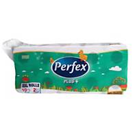 Perfex Plus 050215 Toilettenpapier, konvent. Rollen, weiß, 2-lagig, 10 Stück