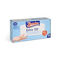 Spontex® Extra 100 Disposable Vinyl Gloves, Size M, 100 Pieces