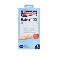 Spontex® Extra 100 Disposable Vinyl Gloves, Size L, 100 Pieces