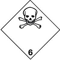 Gefahrgut-Etikett, Giftig, 100×100mm, Papier, 2 Rl. à 500