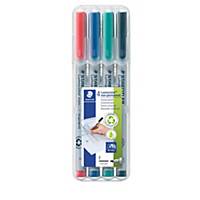 Staedtler 316 OHPen F non permanent pen assorted colours - pocket of 4