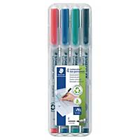 Staedtler Lumocolor Non-Permanent Pens Fine Assorted Colours - Box of 4