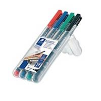 Permanent pen STAEDTLER® Lumocolor® 318 F, fine, pakke a 4 stk.