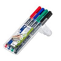 Staedtler Lumocolor Permanent Pens Fine Assorted Colours - Box of 4