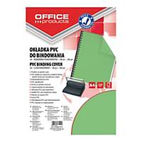 Okładki do bindowania OFFICE PRODUCTS, PVC, A4, 200mikr., 100szt., zielone trans