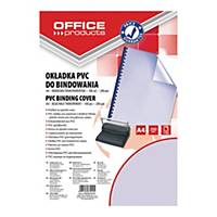 Okładki do bindowania OFFICE PRODUCTS, PVC, A4, 200mikr., 100szt., niebieskie tr
