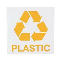 Znak informacyjny  Plastics  150 x 150 (mm), angielski opis