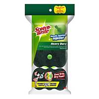 3M Scotch-Brite Heavy Duty Scouring Sponge with Holder - Pack of 3