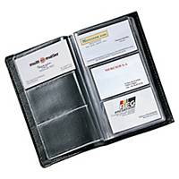 SOFT COVER BLACK BUSINESS CARD FILE 197 X 117MM - 120 CARD CAPACITY