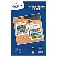 Papier photo laser Avery A4 - satiné - 200 g - 50 feuilles