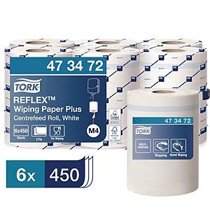 Papier d essuyage Tork Reflex Maxi pour M4 - 2 plis - blanc - 6 bobines