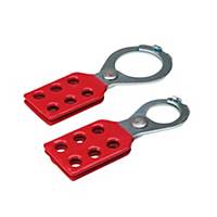 BRADY STEEL LOCKOUT HASP WITH TAB RED