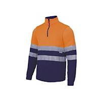 Sweatshirt bicolor alta visibilidade Velilla 305701 - laranja/azul - tamanho XL